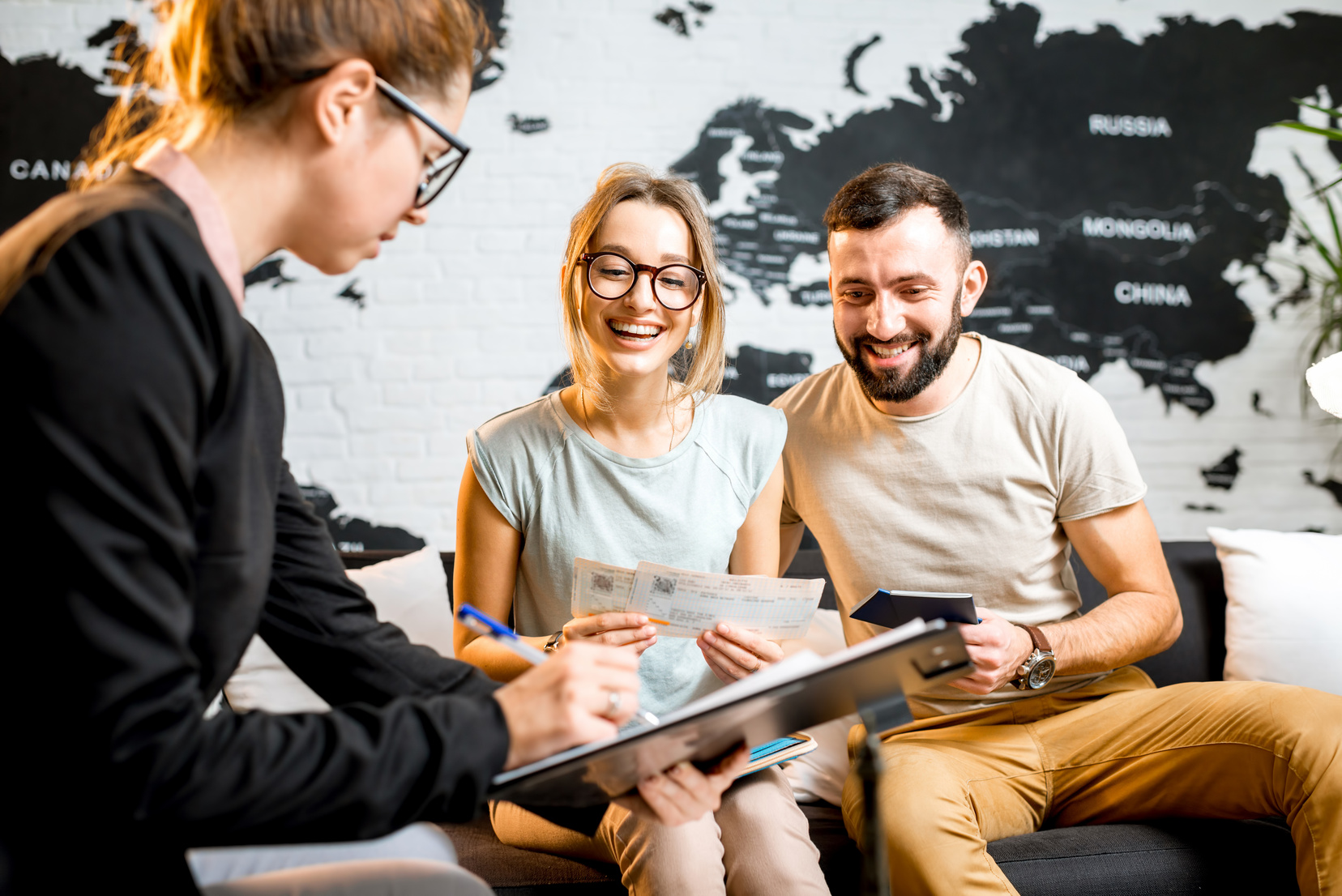 Couple at the Travel Agency Office